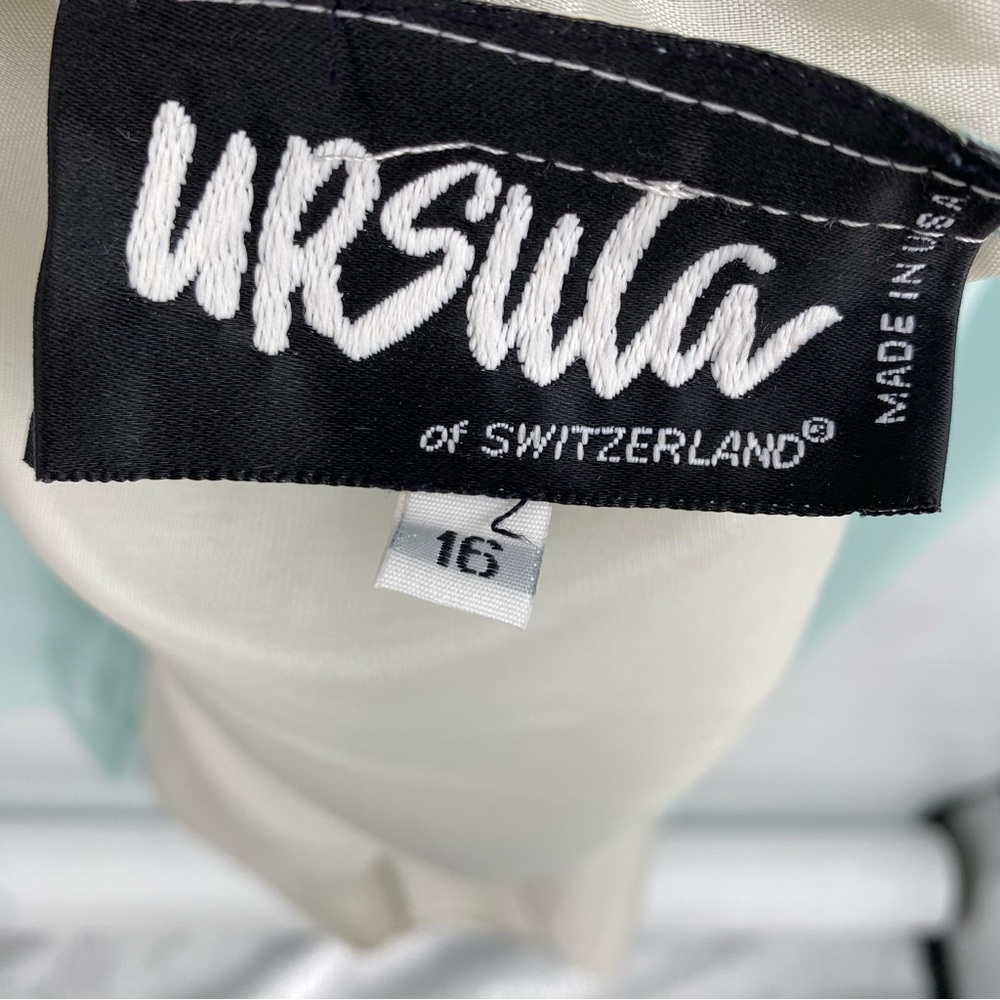 Vintage Ursula of Switzerland Formal Dress Sea Foam Blue Green Mother Of Bride - Picture 4 of 14